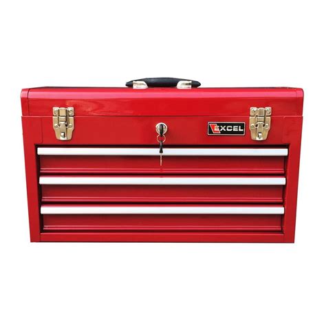 excel tb133 red 20 inch portable steel tool box red|tb133 toolbox.